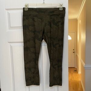 lululemon athletica Olive Camo Cropped Leggings